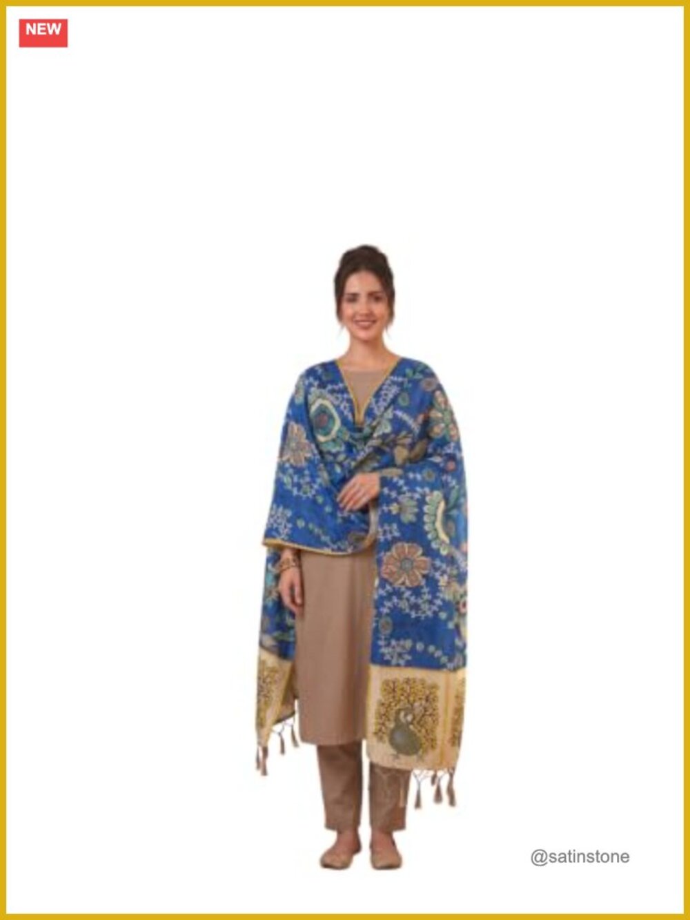 Women's Pashmina-Soft Cotton Silk Wrap, Traditional Indian Ethnic Scarf for